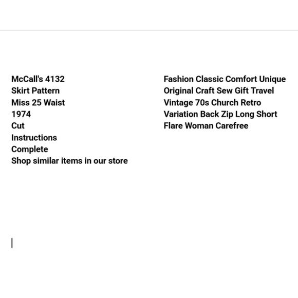 Vtg McCalls 4132 Skirt Pattern Miss 25 Waist 1974 Variation Long Short Flare - Picture 3 of 6